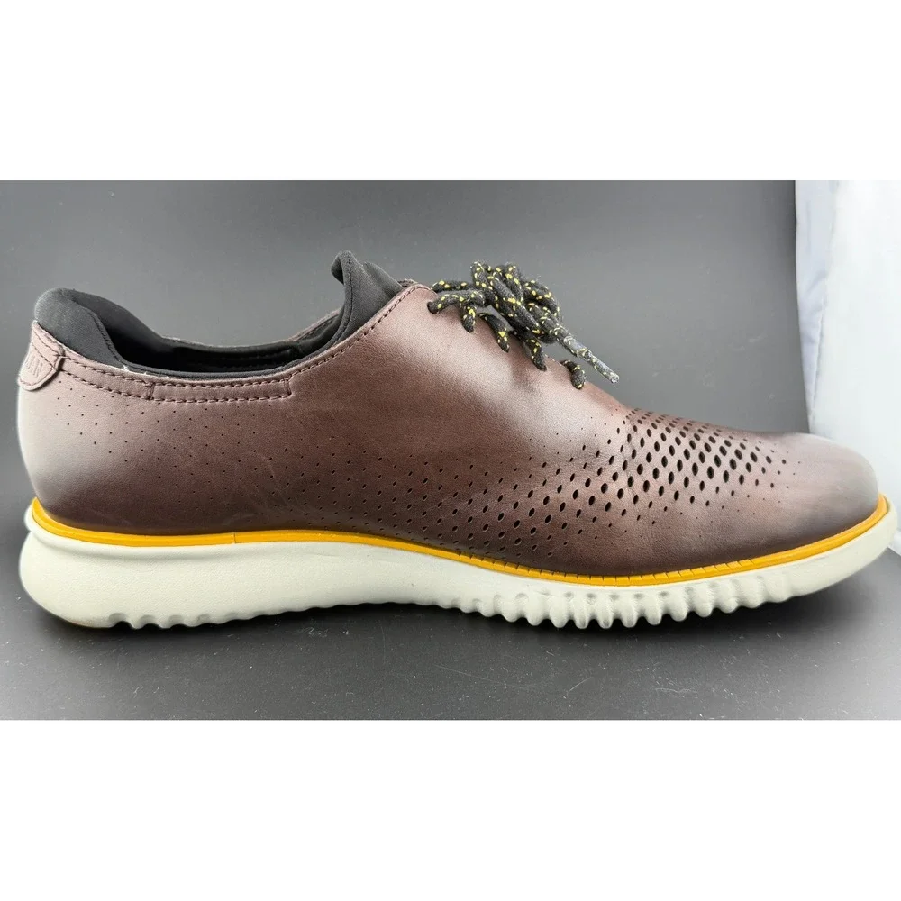 Cole Haan 2.Zerogrand Laser Wingtip Oxford-Brown Leather Shoes, C30312 Mens 9.5M